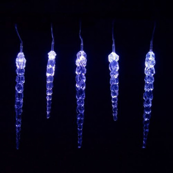 Svítící krápníky z LED diod venkovní / vnitřní, modré, 5,5 m