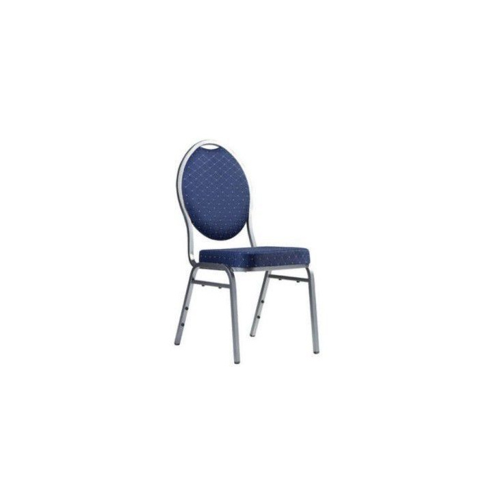 Kovová stohovatelná židle s vysokým polstrováním, modrá