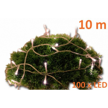 Vánoční svítící LED řetěz venkovní / vnitřní, 100 diod, 10 m