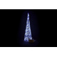 Vánoční výzdoba - svítící kužel na baterie bílý, 60 cm