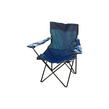 Skládací židle s područkami, textilní potah, modrá