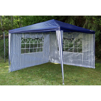 2 boční stěny s okny pro zahradní párty stany, modrá / bílá