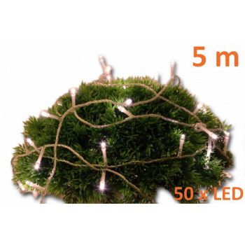 Vánoční LED řetěz s časovačem venkovní / vnitřní, 5 m, na baterie