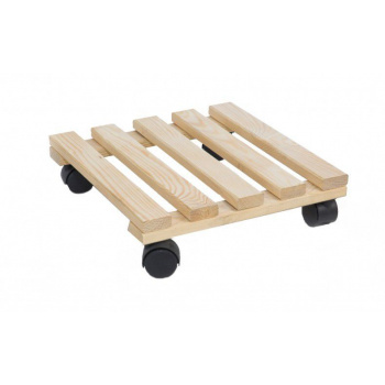 Dřevěný podstavec pod květináč s kolečky