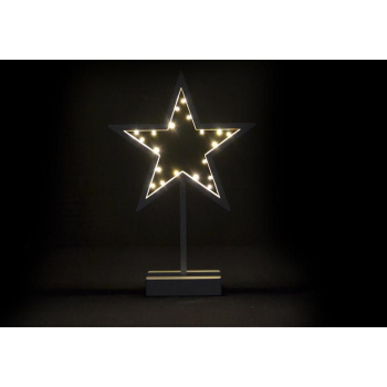 Vánoční světelná dekorace na okno / stolek - hvězda na stojánku 38,5 cm