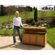 Zahradní úložný box / sedací lavice s polstrováním, tvrdé exotické dřevo
