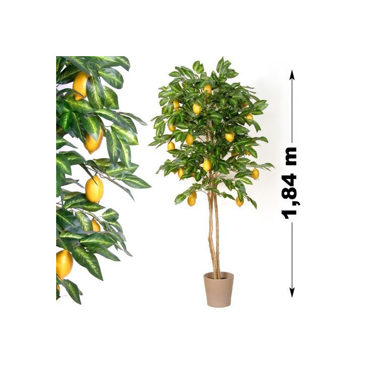 Umělá rostlina - citrusovník jako živý vč. citronů, 184 cm