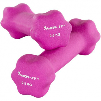 Seštiúhelníkové činky pro aerobik a kondiční cvičení, 2x0,5 kg, růžové