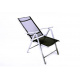 Zahradní kovová skládací židle s podložkou pod nohy, hliník / textilie