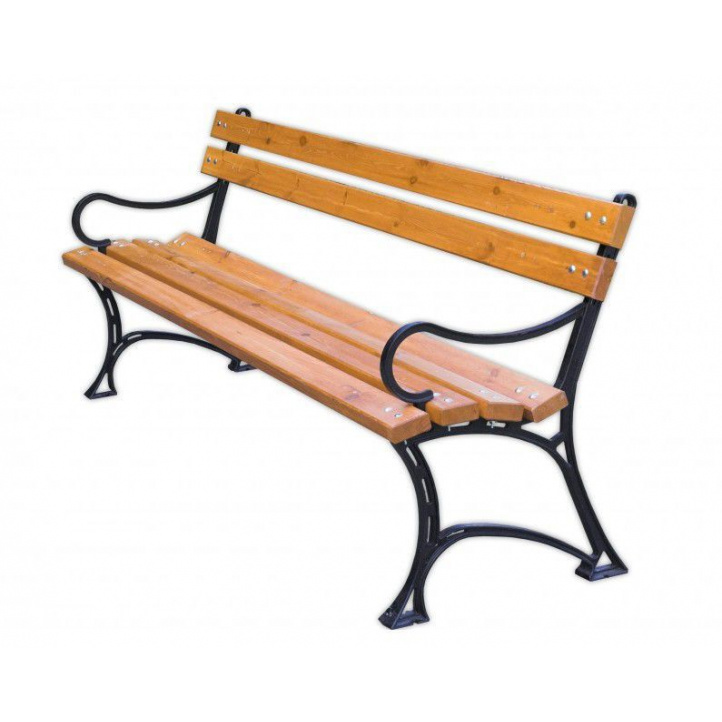 Parková lavice k přišroubování, kov / borovicové dřevo