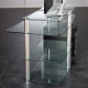 Elegantní kancelářský stůl se skleněnými deskami, hliníkové nohy