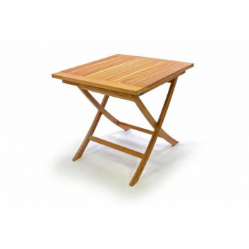 Menší dřevěný stolek na zahradu, terasu, balkon, 80x80 cm, týkové dřevo