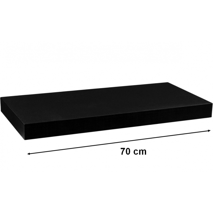 Nástěnná polička s levitujícím efektem černá, 70 cm