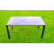Zahradní stůl obdélníkový - hliníkový rám / skleněná deska, černý