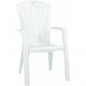 Zahradní plastová židle s vysokým opěradlem, bílá