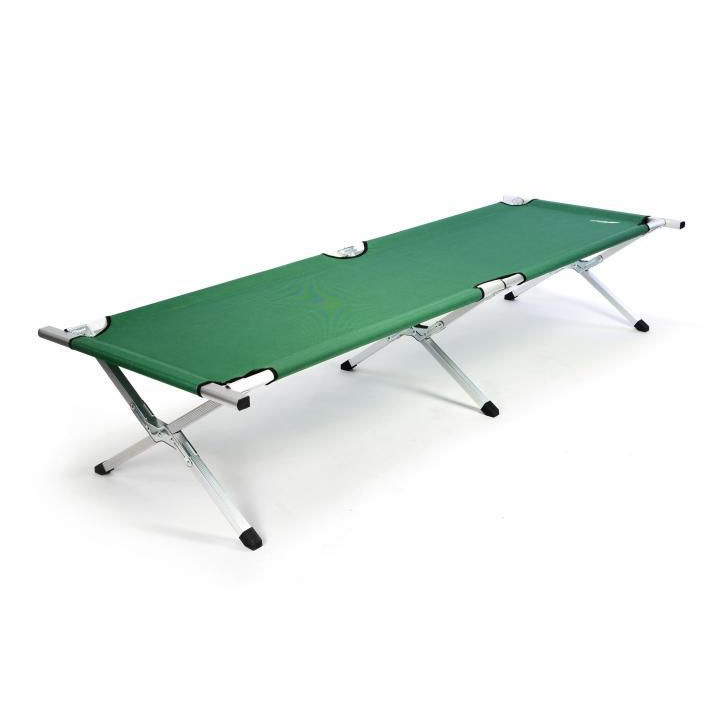 Skládací lehátko / postel na cestování, kempování, 210x64x42 cm, zelené