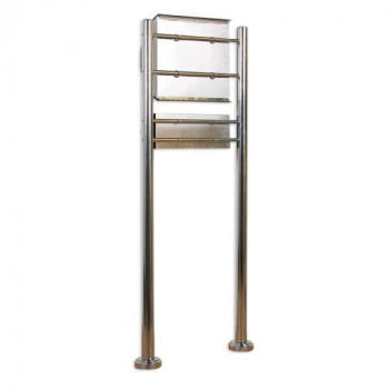 Nerezová poštovní schránka se stojanem pro domy i firmy, 144 cm