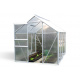Hliníkový skleník s polykarbonátovými deskami, automatický otvírač oken, 250x190x195 cm