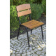 Zahradní stohovatelná židle, kovový rám / dřevěný sedák a opěradlo