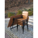 Zahradní stohovatelná židle, kovový rám / dřevěný sedák a opěradlo