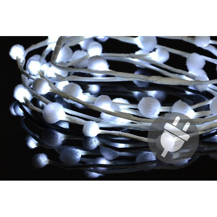 Vánoční dekorativní osvětlení do bytu - řetěz sněhové vločky, 48 LED diod, 1,8 m