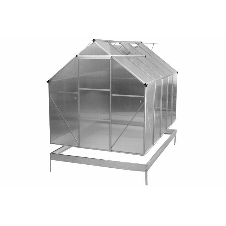 Polykarbonátový skleník vč. spodního rámu, automatické větrání, 311x190x195 cm