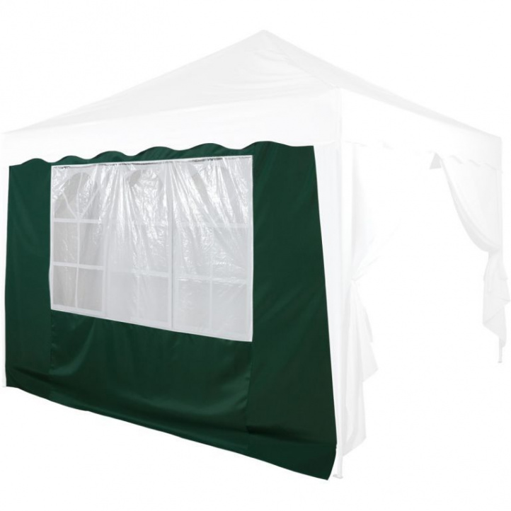 Boční stěna s oknem k zahradním párty stanům, zelená