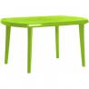 Oválný plastový stůl pro 6 osob, světle zelený