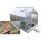 Polykarbonátový skleník 250x190x195 cm, automatické otevírání oken