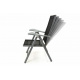 4 ks elegantní hliníková židle s textilním výpletem, šedá / černá