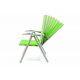 2 ks zahradní skládací židle s textilním potahem, hliníkový rám, zelená
