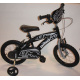 Dětské horské kolo 14 s přídavnými kolečky, nafukovací kola, černé