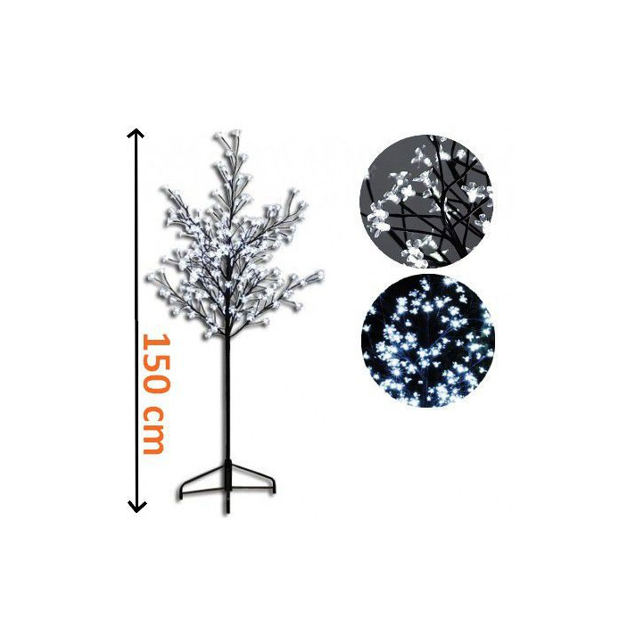Vysoký umělý okrasný strom se svítícími kvítky venkovní / vnitřní, 1,5 m