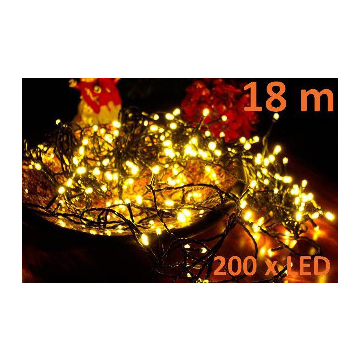 Vánoční řetěz na stromeček venkovní + vnitřní 200LED, 18 m
