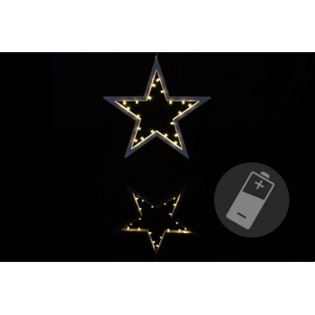 Vánoční svítící hvězda do bytu, na baterie, 25,5 cm