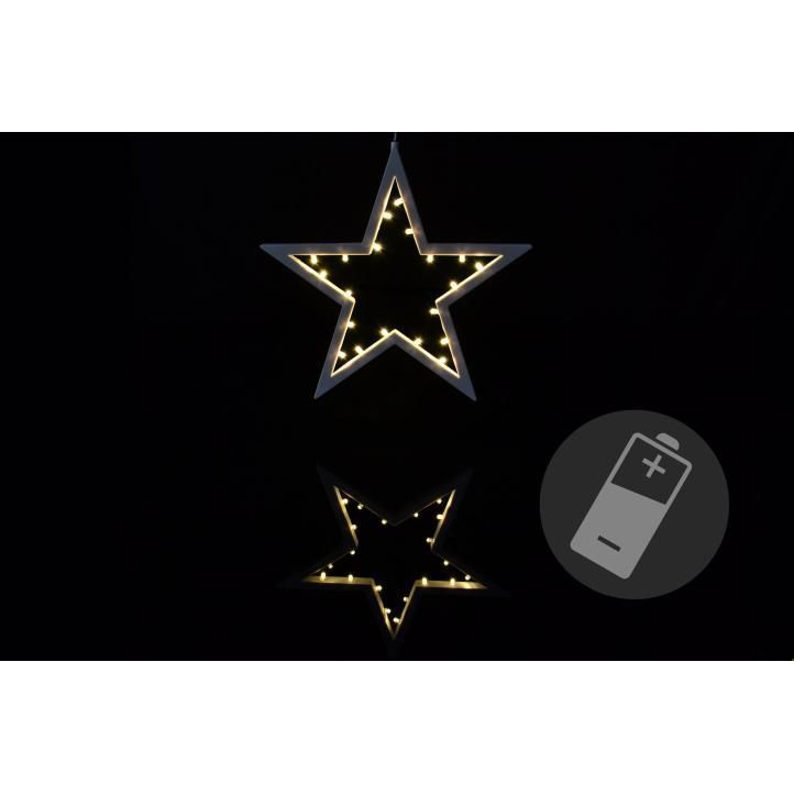 Vánoční svítící hvězda vnitřní, na baterie, 25,5 cm