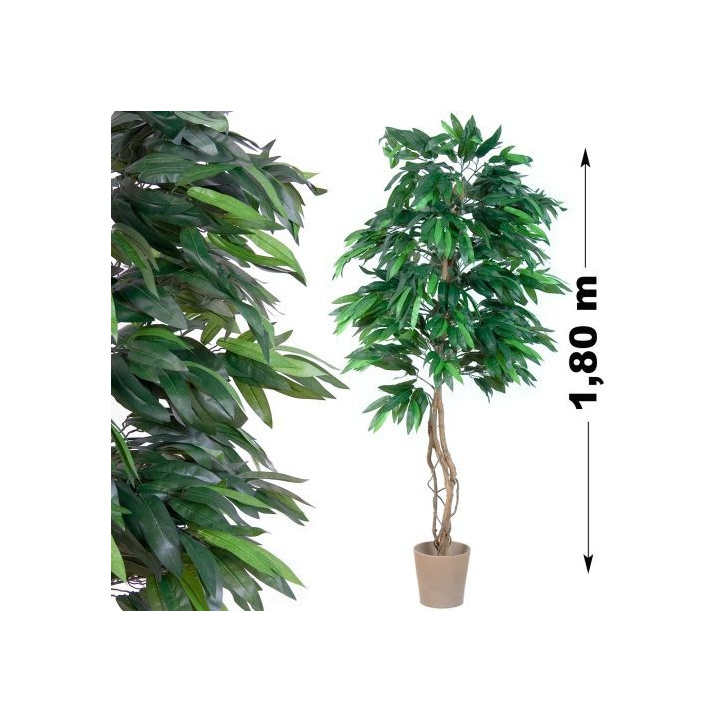 Umělá rostlina - mango jako živé, kmen z pravého dřeva, 180 cm