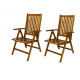 2 ks dřevěná skládací židle, akátové dřevo, tmavě hnědá