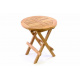 Menší dřevěný odkládací stolek kulatý, teakové dřevo