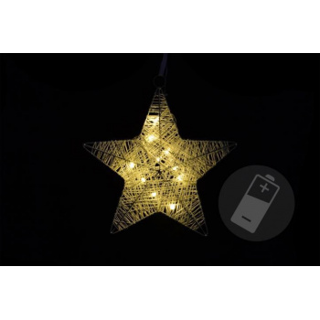 Dekorativní svítící vánoční hvězda vnitřní, na baterie, 25 cm