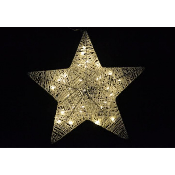 Vánoční svítící hvězda k postavení / zavěšení, vnitřní, na baterie, 35 cm