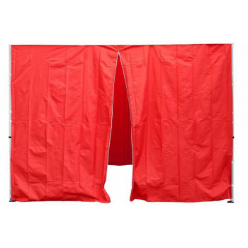 2 ks červená boční stěna pro PROFI stany, 1x se zipem, 1x plná