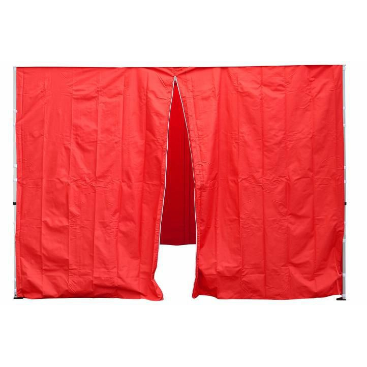 2 ks červená boční stěna pro PROFI stany, 1x se zipem, 1x plná