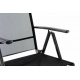 4 ks zahradní hliníková židle s nastavitelnou opěrkou, černá
