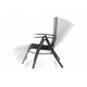 2 ks skládací zahradní židle / křeslo, potah z textilie, černá