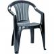 Plastová zahradní židle, klasický vzhled, grafit