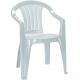 Plastová zahradní židle, klasický vzhled, lesklá bílá