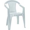 Plastová zahradní židle, klasický vzhled, lesklá bílá