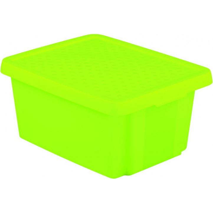 Středně velký úložný plastový box s víkem 20 l, zelený