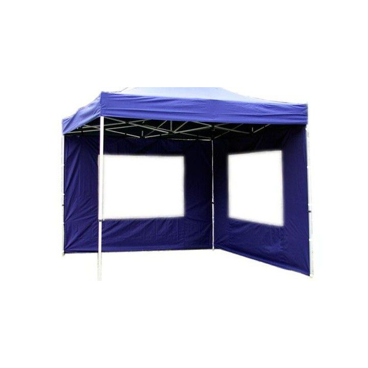 2 ks látková boční stěna pro PROFI zahradní stany s okny, modrá